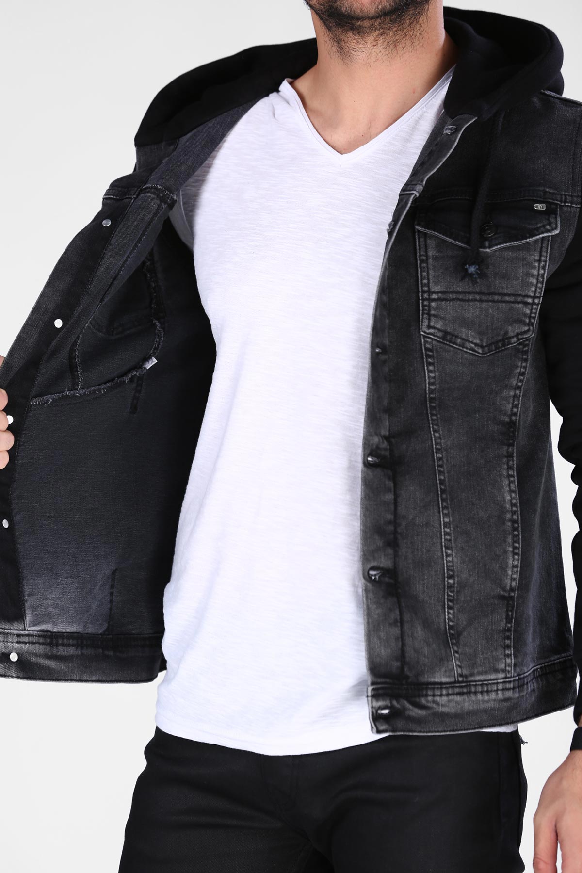 Men's Hooded Black Jacket