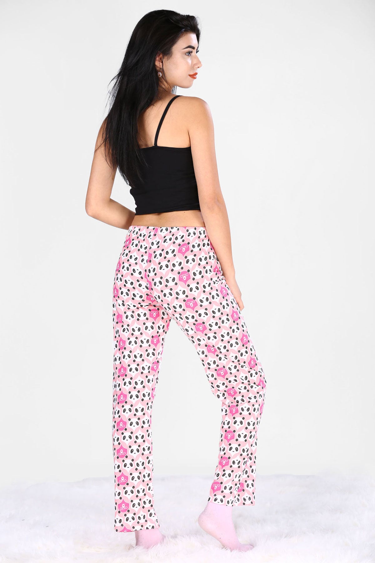 Women's Patterned Pink Pajama Pants