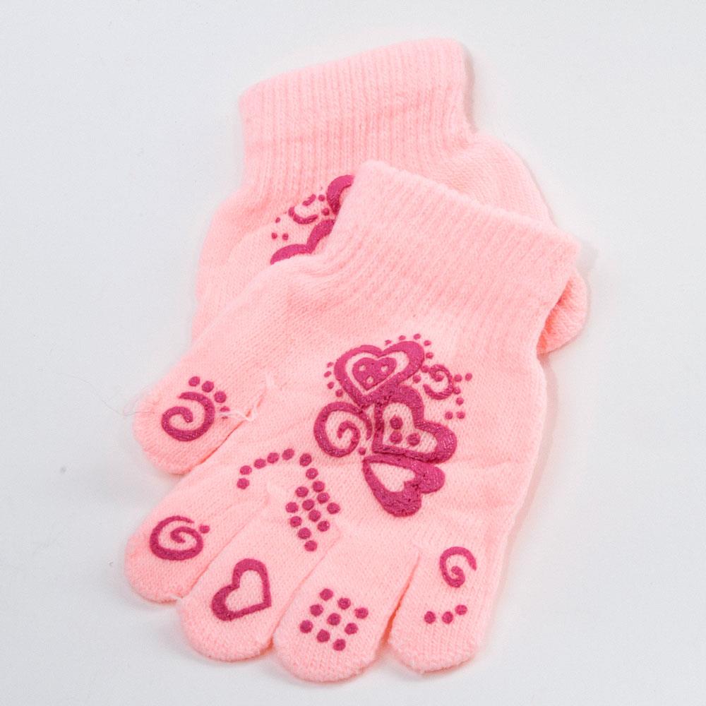 Kid's Heart Design Combed Cotton Gloves
