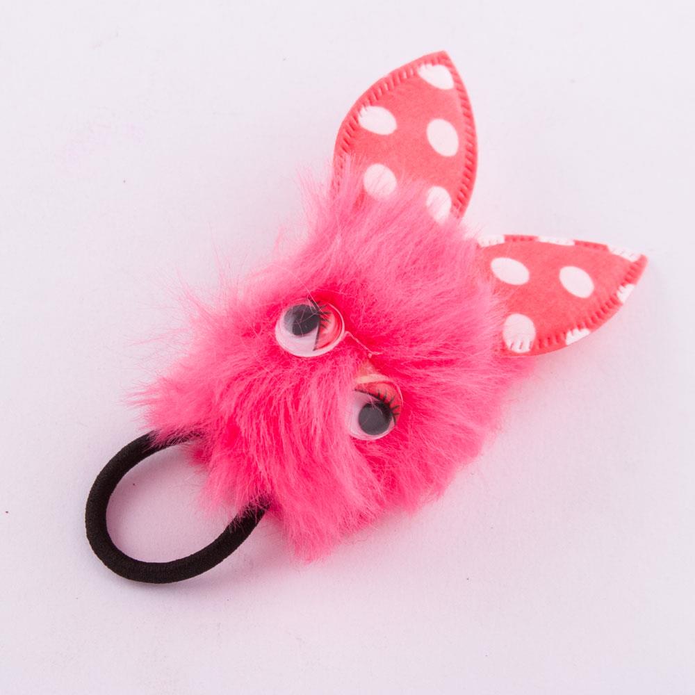 Girl's Polka-Dot Bobble Figure Elastic Hair Band