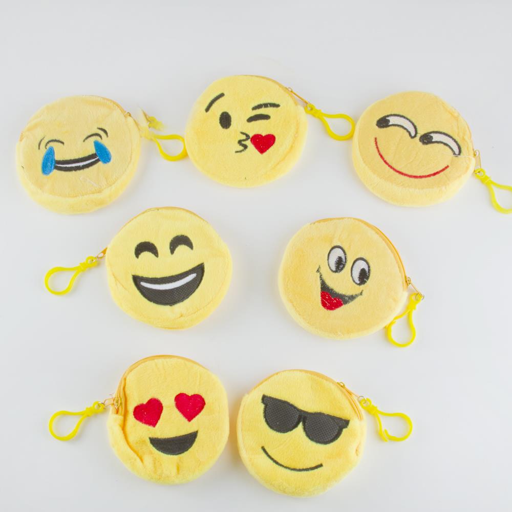 Girl's Round Emoji Face Coin Wallet