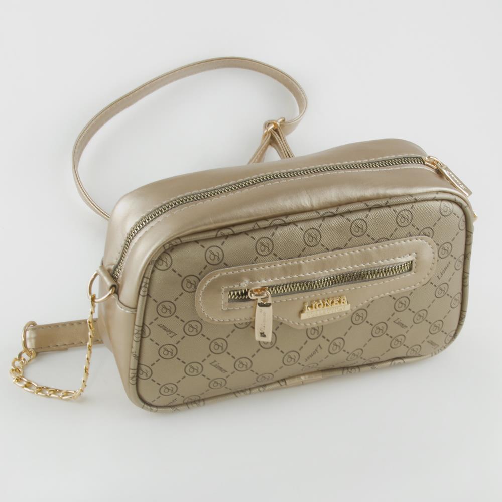 Women's Strappy Patterned Beige Bag