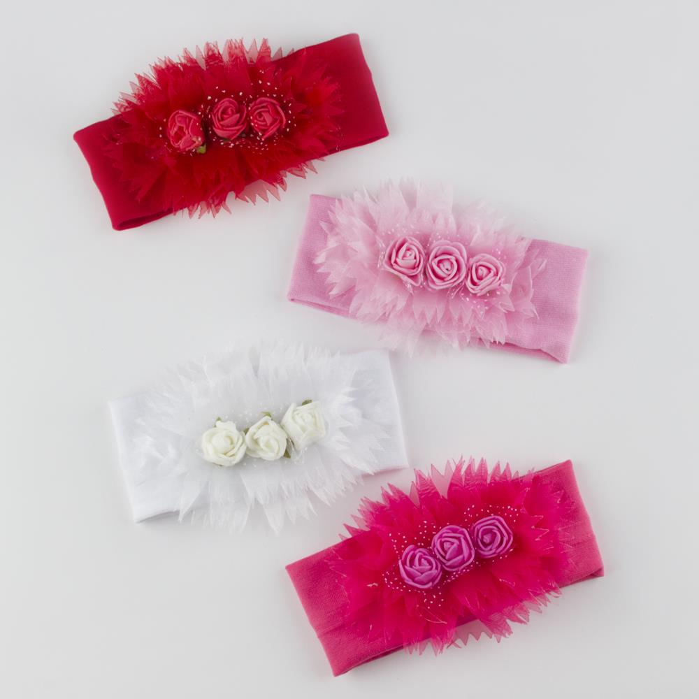 Girl's Rose Detail Elastic Hair Band