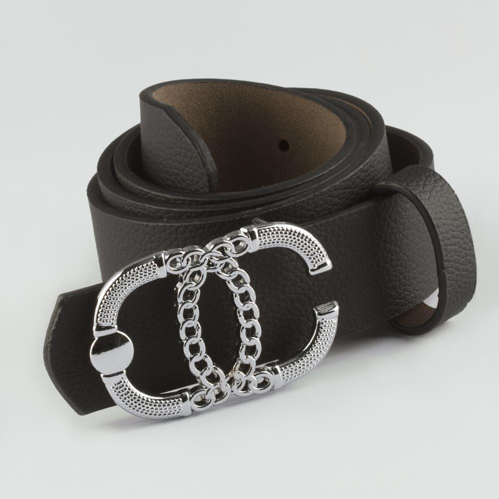 Women's Chain Buckle Leather Belt (3.5 cm)