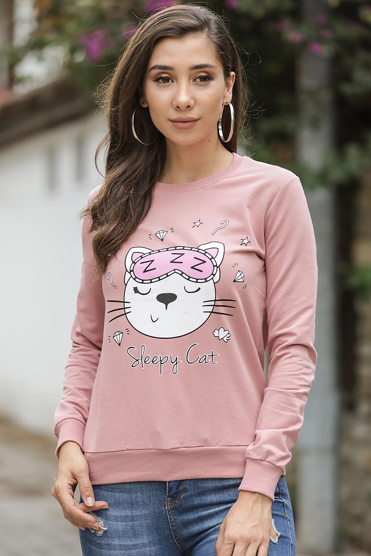 Women's Printed Dusty Rose Sweatshirt