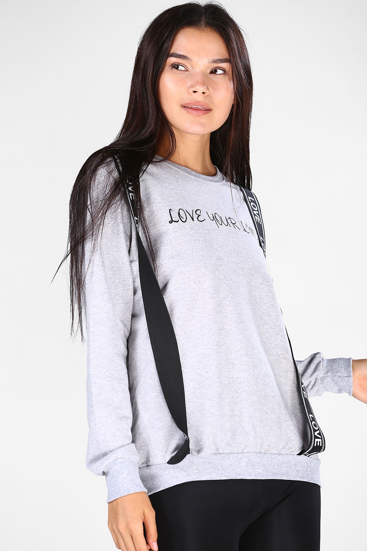 Women's Printed Grey Sweatshirt