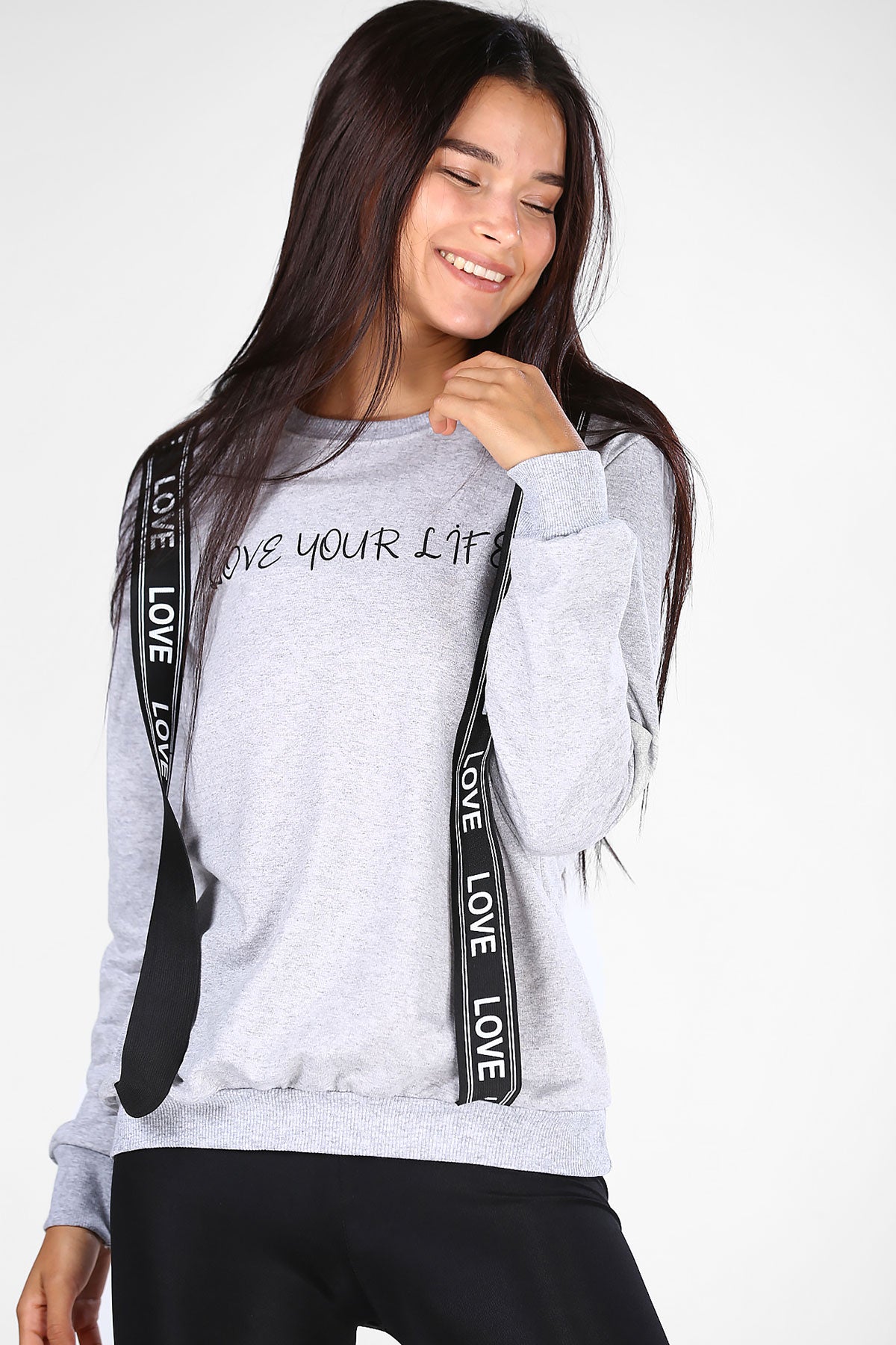 Women's Printed Grey Sweatshirt