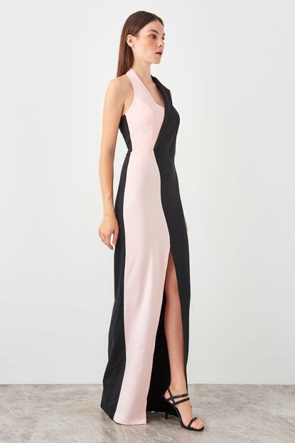 Women's Color Block Evening Dress