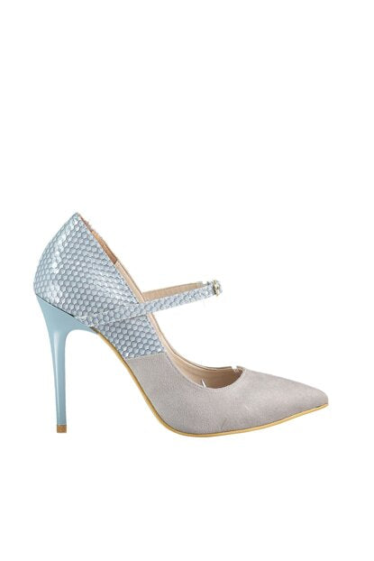 Women's Grey Suede Stiletto Shoes