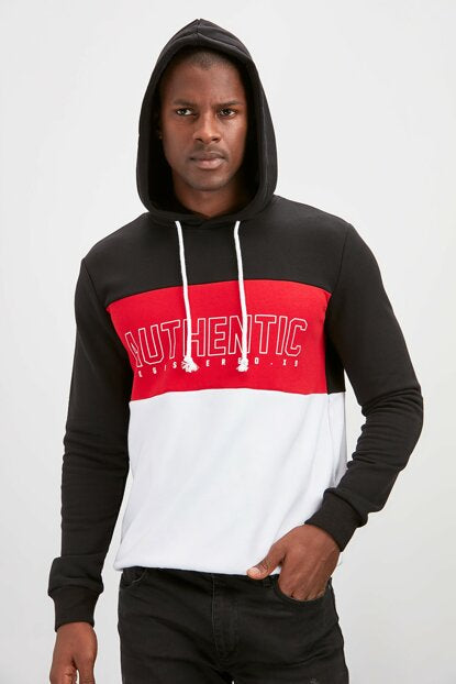 Men's Hooded Long Sleeves Printed Sweatshirt