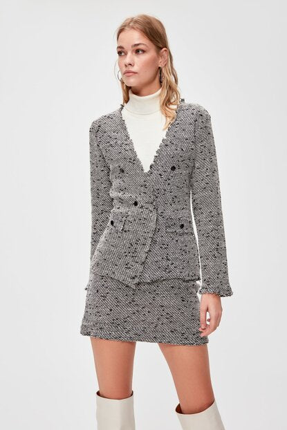 Women's Grey Tweed Jacket