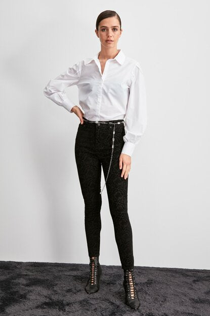 Women's High Waist Black Skinny Jeans