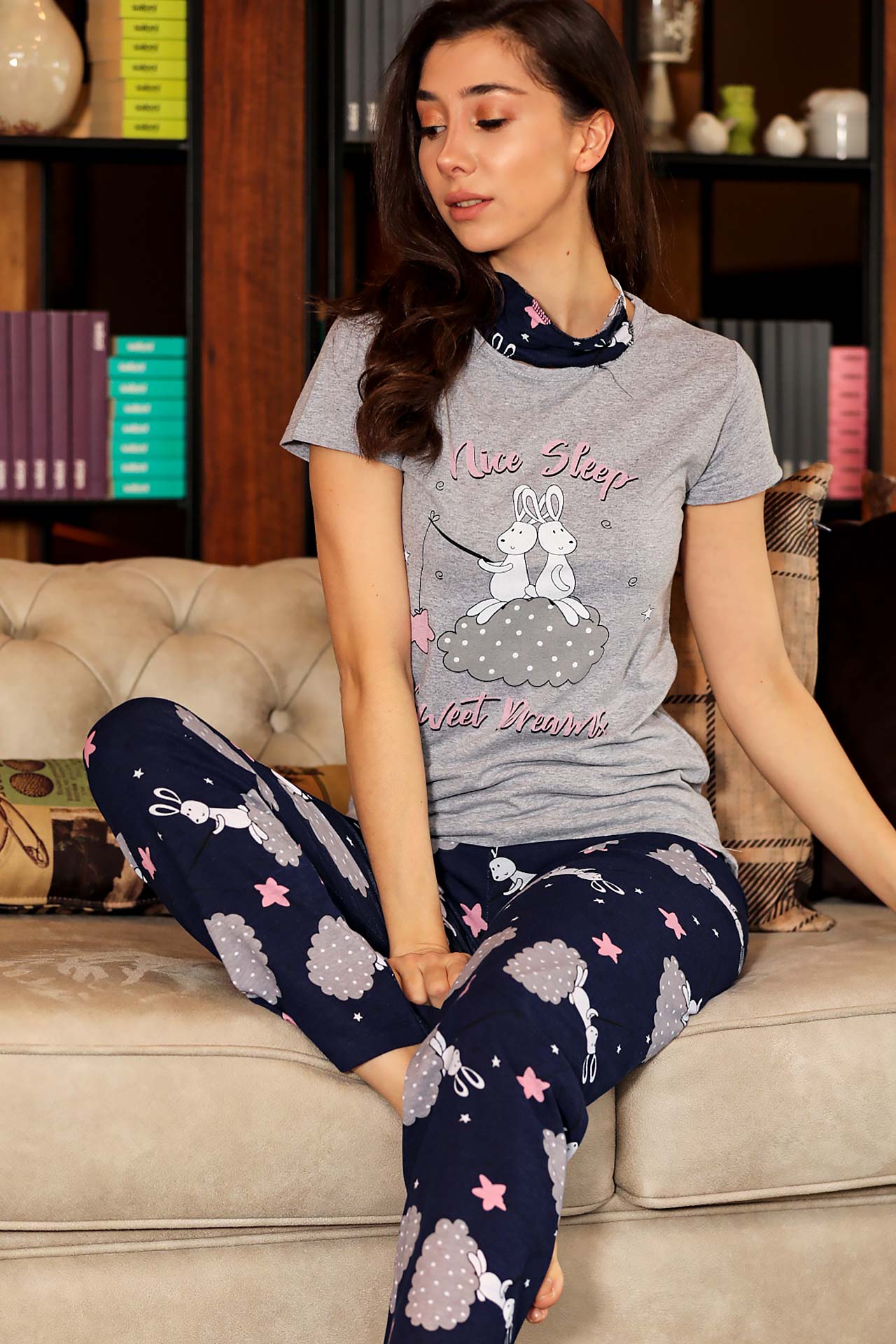 Women's Patterned Pajama Set