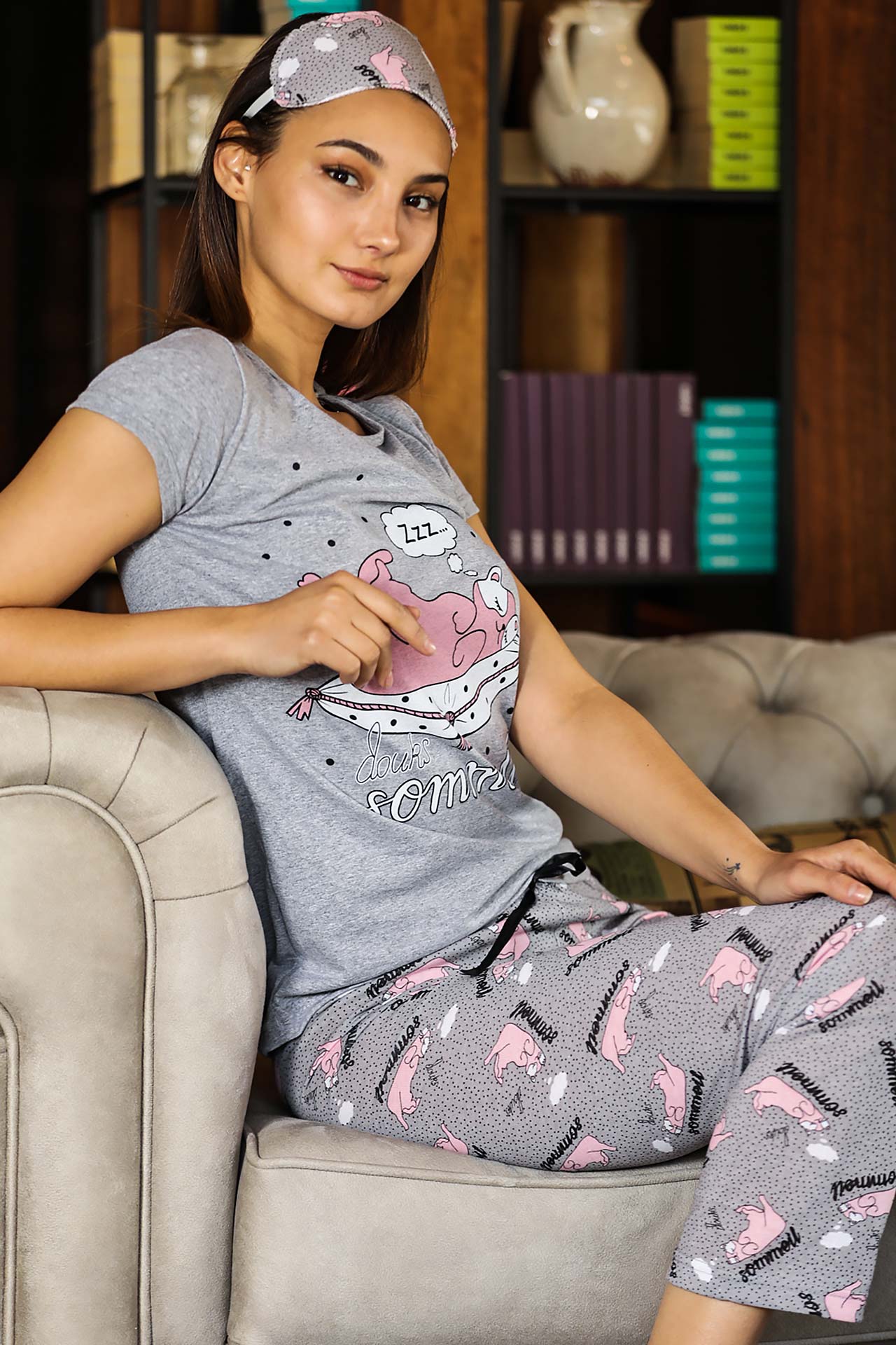 Women's Patterned Pajama Set