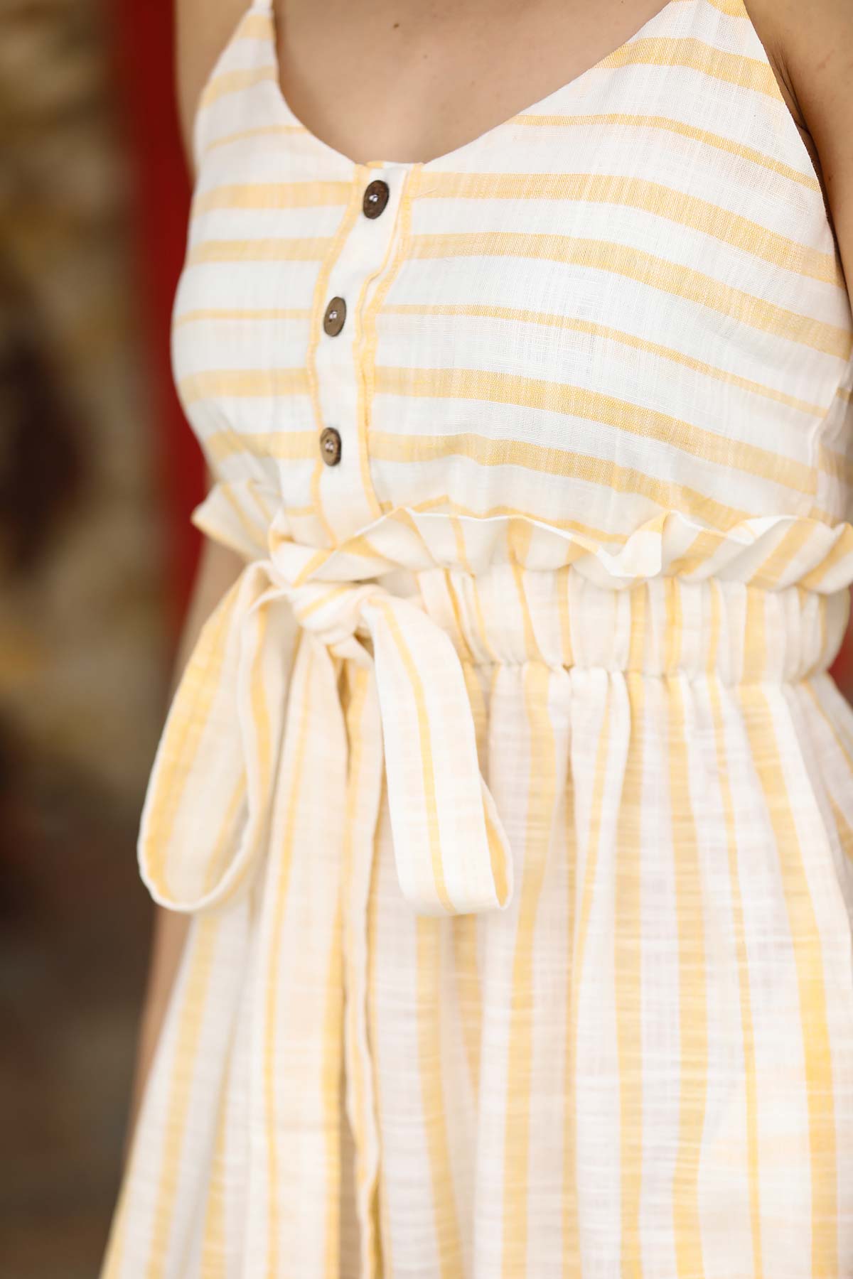 Women's Yellow Striped Dress