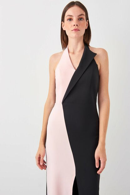 Women's Color Block Evening Dress