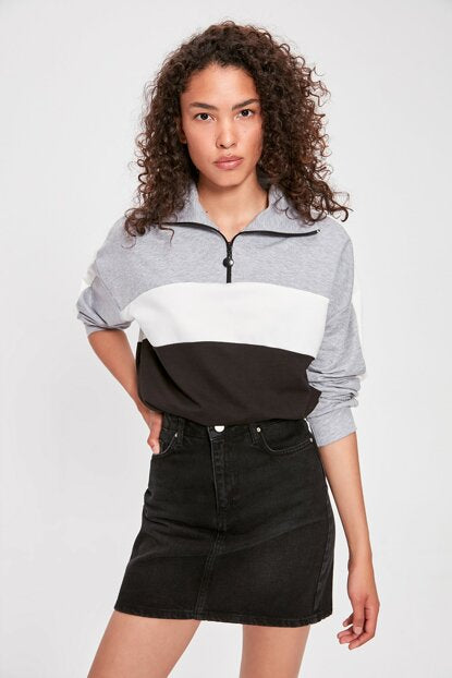 Women's Grey Crop Sweatshirt