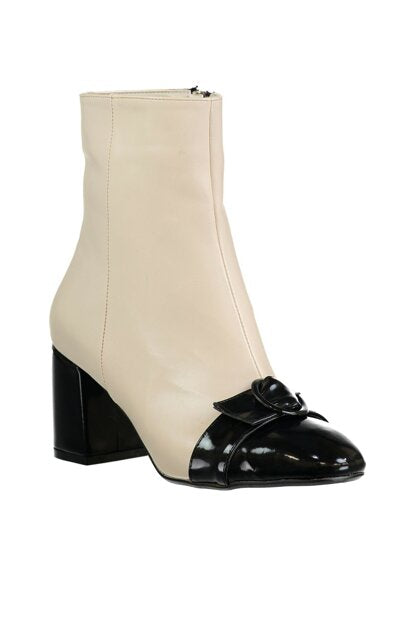 Women's Beige Heeled Boot