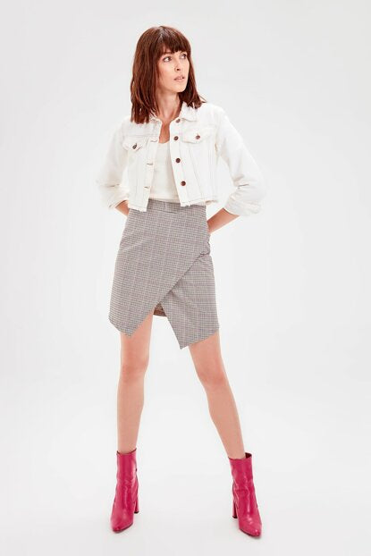 Women's Plaid Grey Skirt