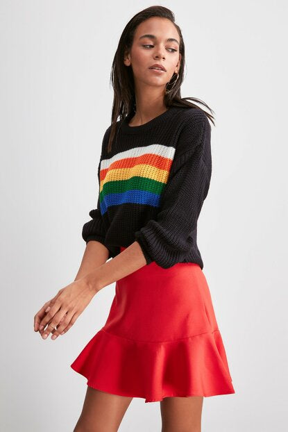 Women's Ruffle Red Short Skirt