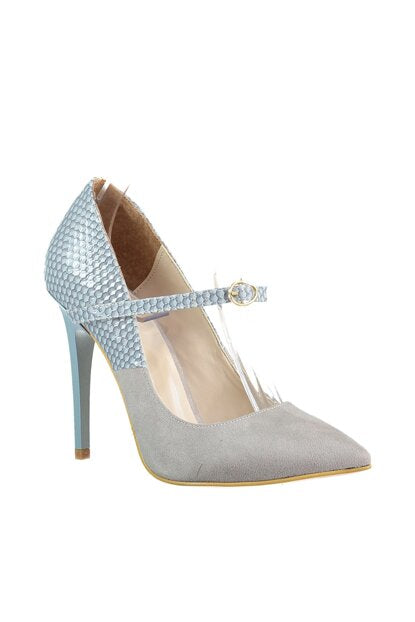Women's Grey Suede Stiletto Shoes