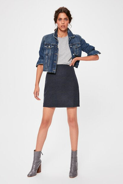 Women's Navy Blue Mini Skirt