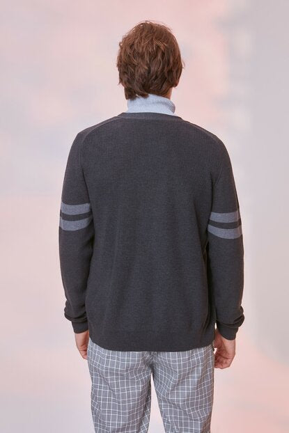 Men's Anthracite Tricot Cardigan