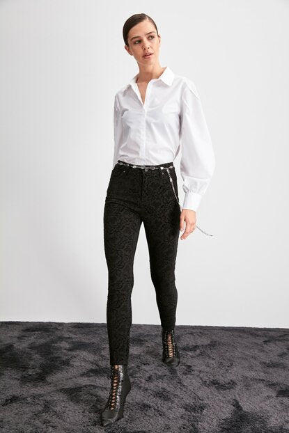 Women's High Waist Black Skinny Jeans