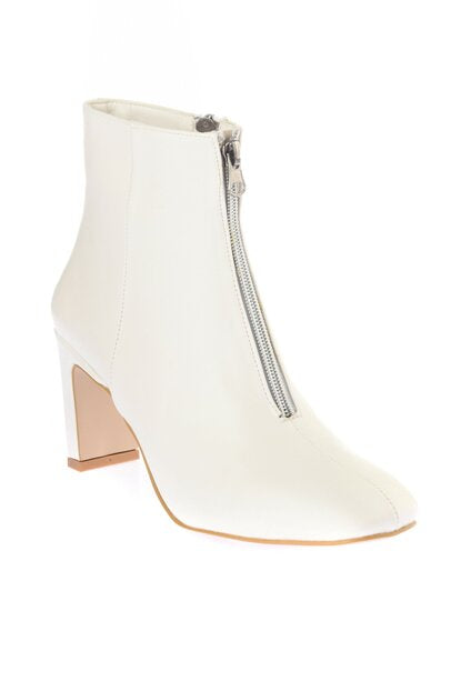 Women's White Heeled Boots
