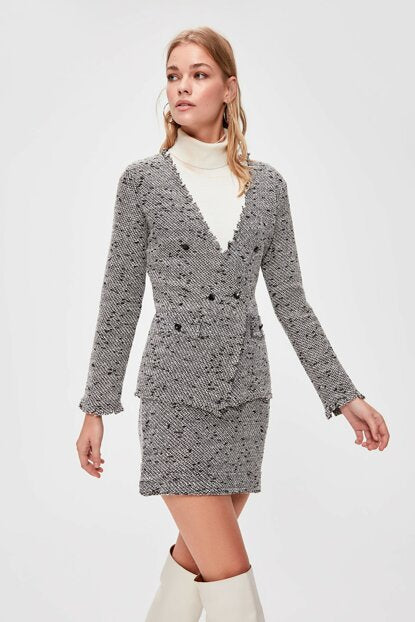 Women's Grey Tweed Jacket
