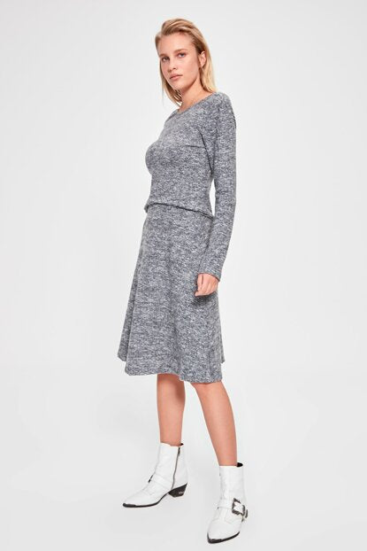 Women's Grey Midi Skirt