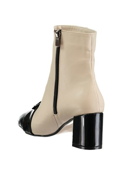 Women's Beige Heeled Boot