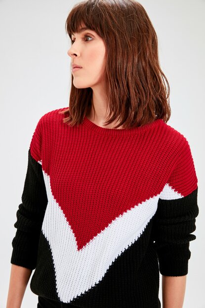 Women's Color Block Tricot Sweater