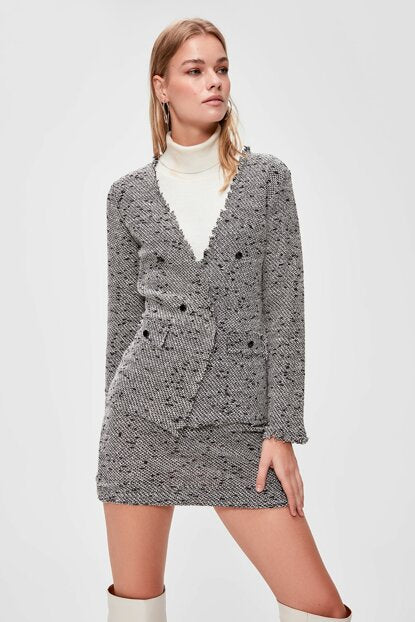 Women's Grey Tweed Jacket