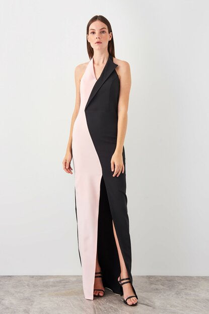 Women's Color Block Evening Dress