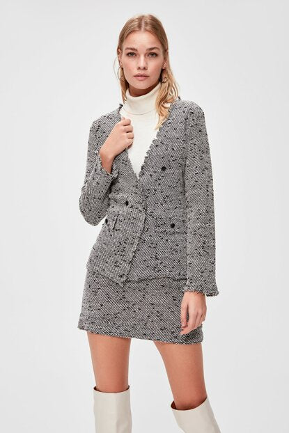 Women's Grey Tweed Jacket