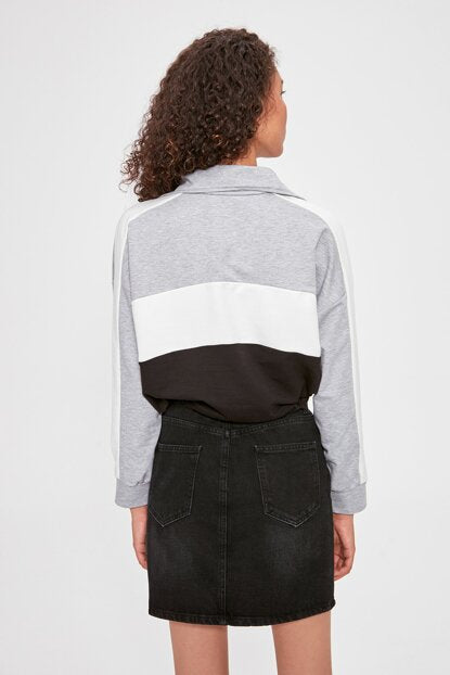 Women's Grey Crop Sweatshirt