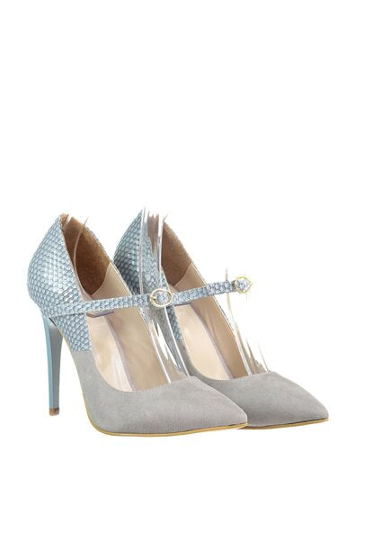 Women's Grey Suede Stiletto Shoes