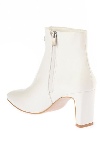 Women's White Heeled Boots