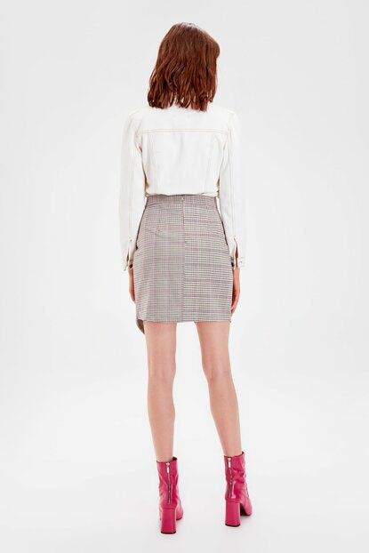 Women's Plaid Grey Skirt