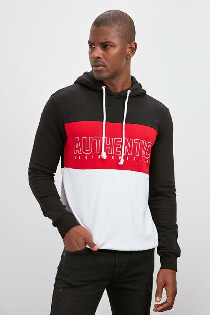 Men's Hooded Long Sleeves Printed Sweatshirt