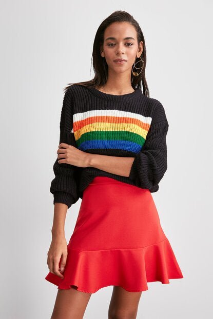 Women's Ruffle Red Short Skirt