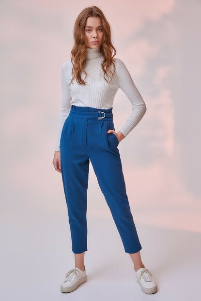 Women's Buckle Blue Pants