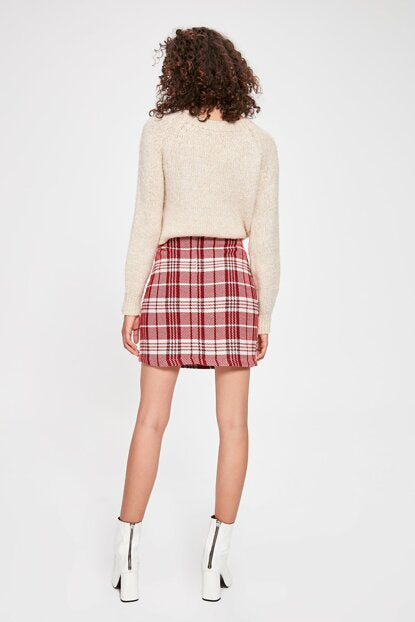 Women's Plaid Red Skirt