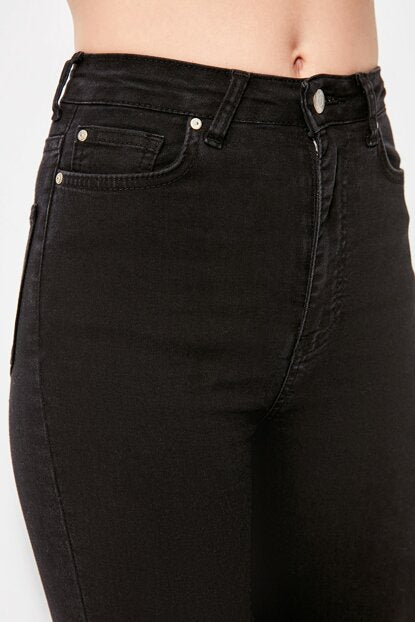 Women's High Waist Black Skinny Jeans