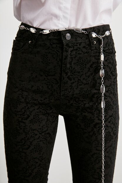 Women's High Waist Black Skinny Jeans