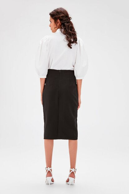 Women's Lace-up Black Skirt