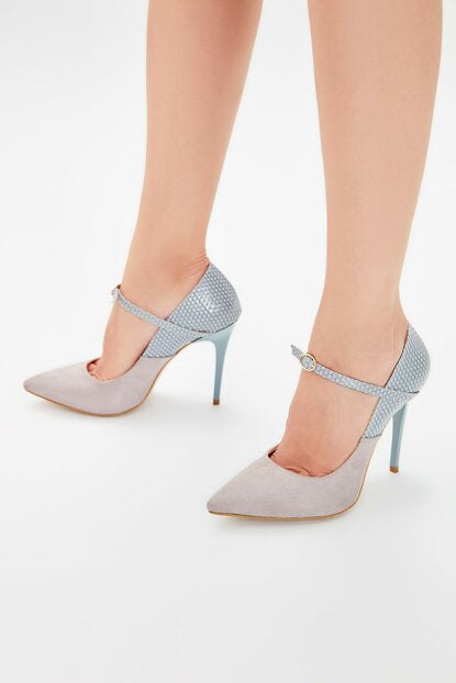Women's Grey Suede Stiletto Shoes