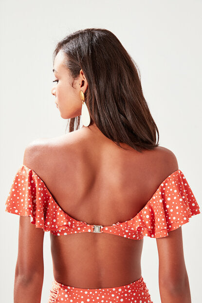 Women's Collar Detail Cinnamon Bikini Bra