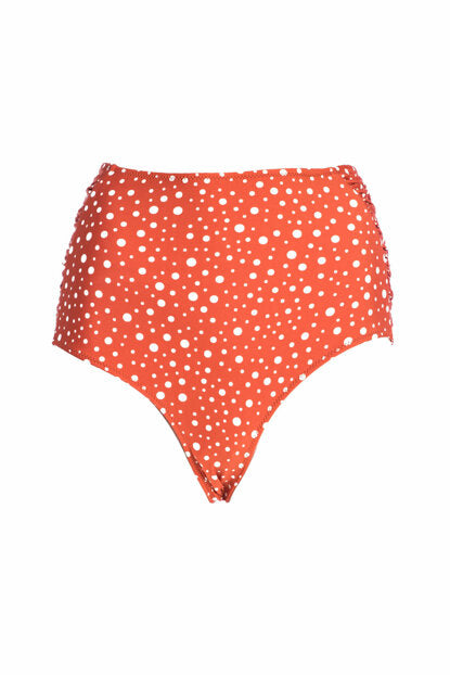 Women's High Waist Polka-Dot Cinnamon Bikini Briefs
